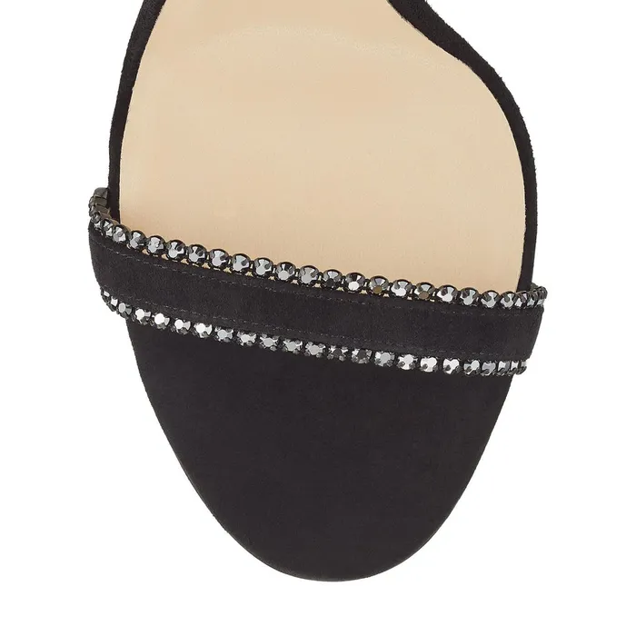 Dochas 100 Black Open Toe Sandal With Jewel Trim Black Women JIMMY CHOO Sandals