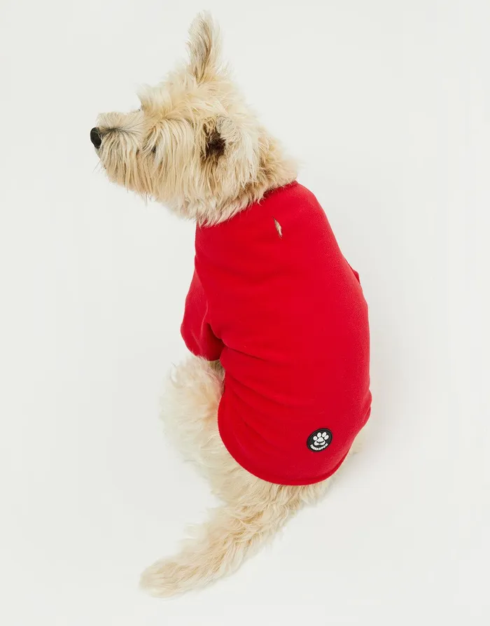 Dogs Dogs039 Red Fleece Jumper Red Threadbare Dog Jumpers Dogs Dogs039 Red Fleece Jumper Red Threadbare Dog Jumpers