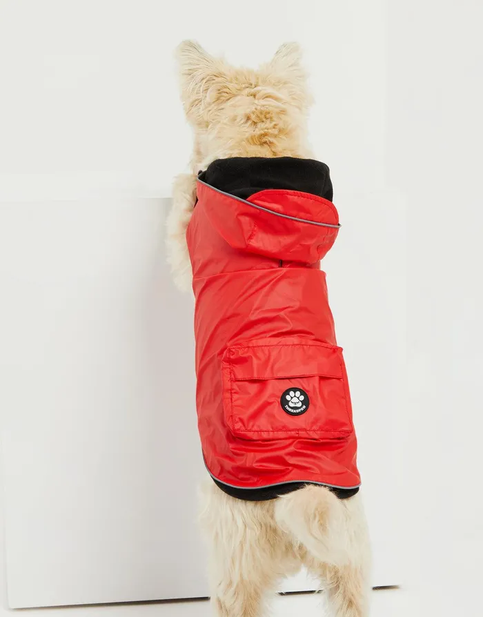 Dogs Dogs039 Red Lightweight Rain Jacket Red Threadbare Dog Jackets Dogs Dogs039 Red Lightweight Rain Jacket Red Threadbare Dog Jackets