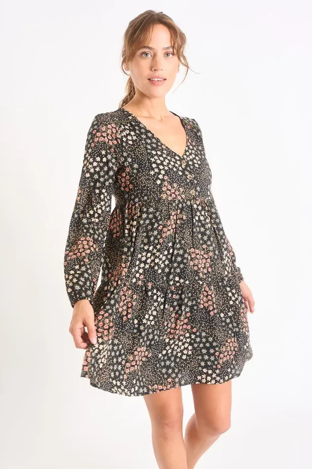 Dress Black 8211 AVELINA PRINT Black Women Banana Moon Dresses