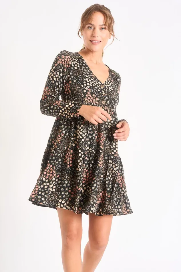 Dress Black 8211 AVELINA PRINT Black Women Banana Moon Dresses
