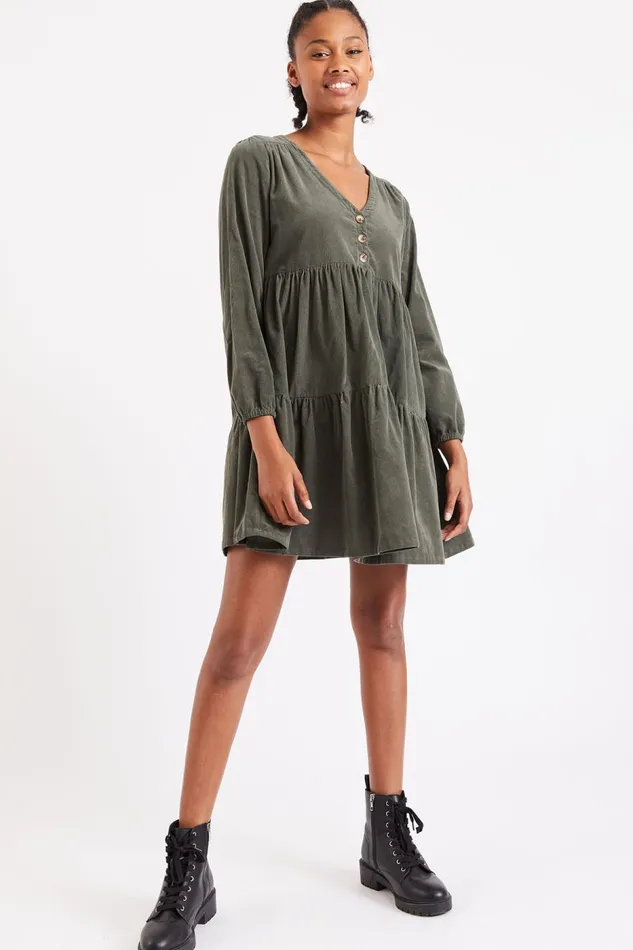 Dress Khaki 8211 AVELINA ANDREA Khaki Women Banana Moon Dresses