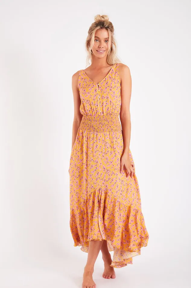 Dress Yellow 8211 TARA PALMARVOIL Yellow Women Banana Moon Dresses