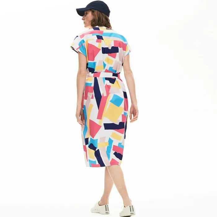 Dresses and Skirts Lacoste Womens AbstractPrint Shirtdress White Popular