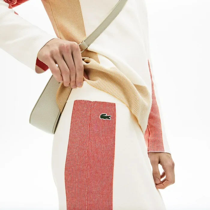 Dresses and Skirts Lacoste Womens Colorblock Pencil Skirt WhiteLight BrownRed Online