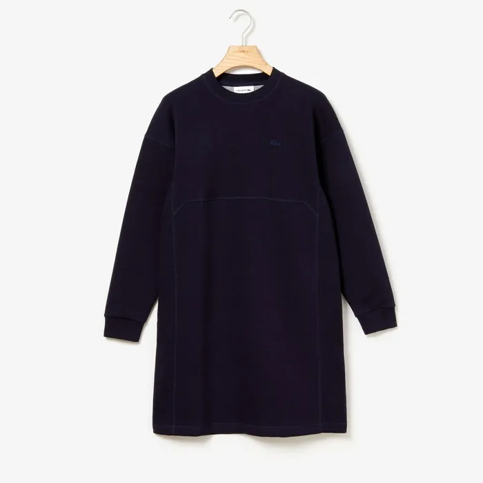 Dresses and Skirts Lacoste Womens Motion Sweatshirt Dress Navy Blue Casaul