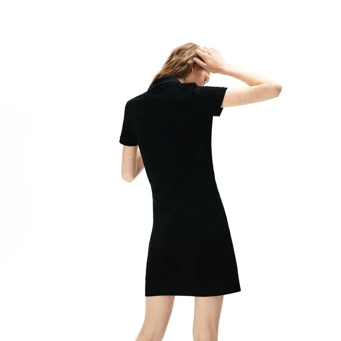Dresses and Skirts Lacoste Womens Rainbow Script Collar Polo Dress Black Online Store