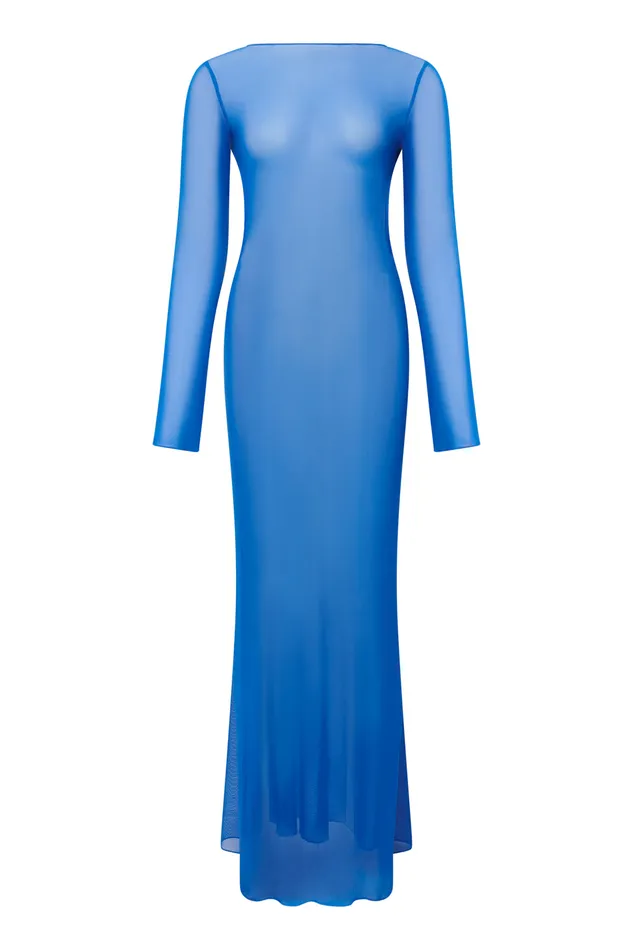 Dresses Women Jaded London Blue Sheer Maxi Beach Dress