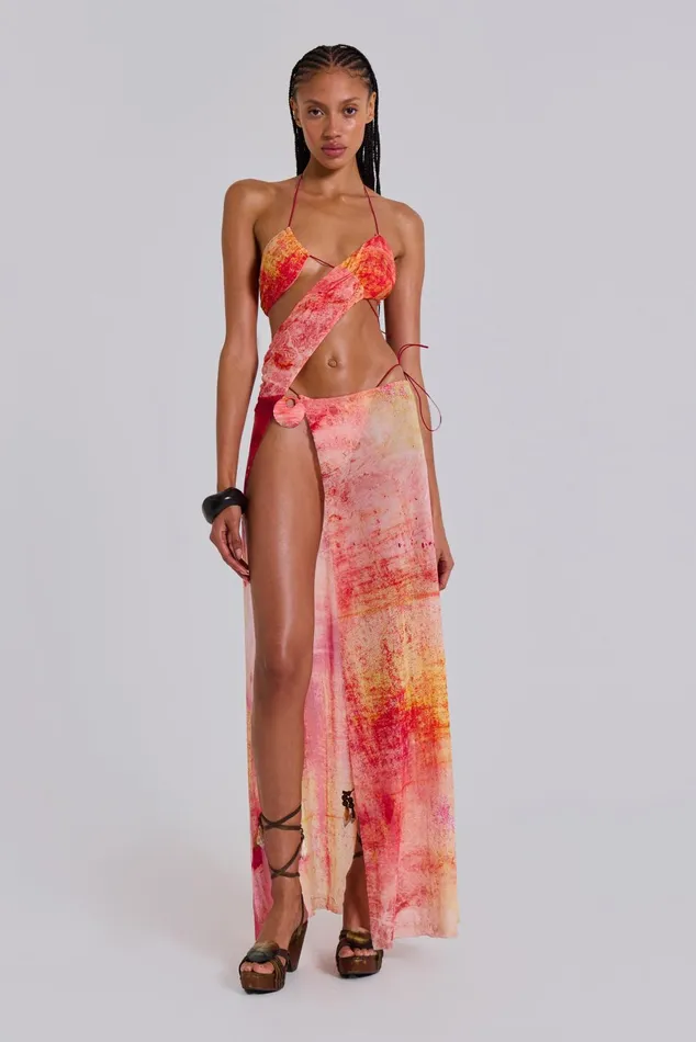 Dresses Women Jaded London Cantha Asymmetric Cut Out Maxi Dress In Sunset