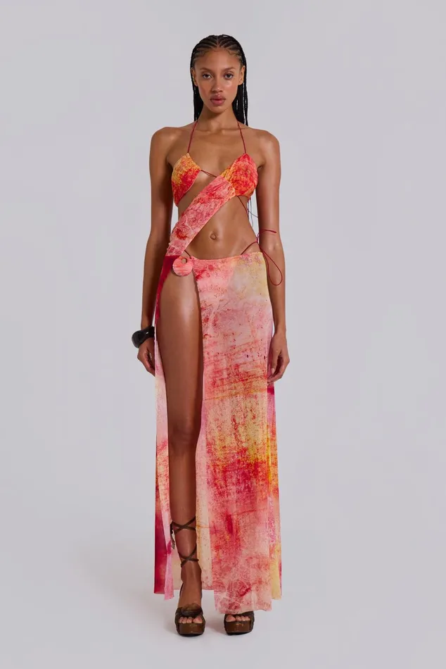 Dresses Women Jaded London Cantha Asymmetric Cut Out Maxi Dress In Sunset