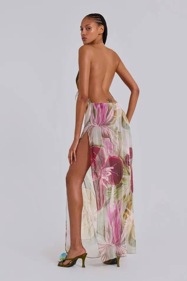 Dresses Women Jaded London Dahlia HandBeaded Backless Chiffon Maxi Dress