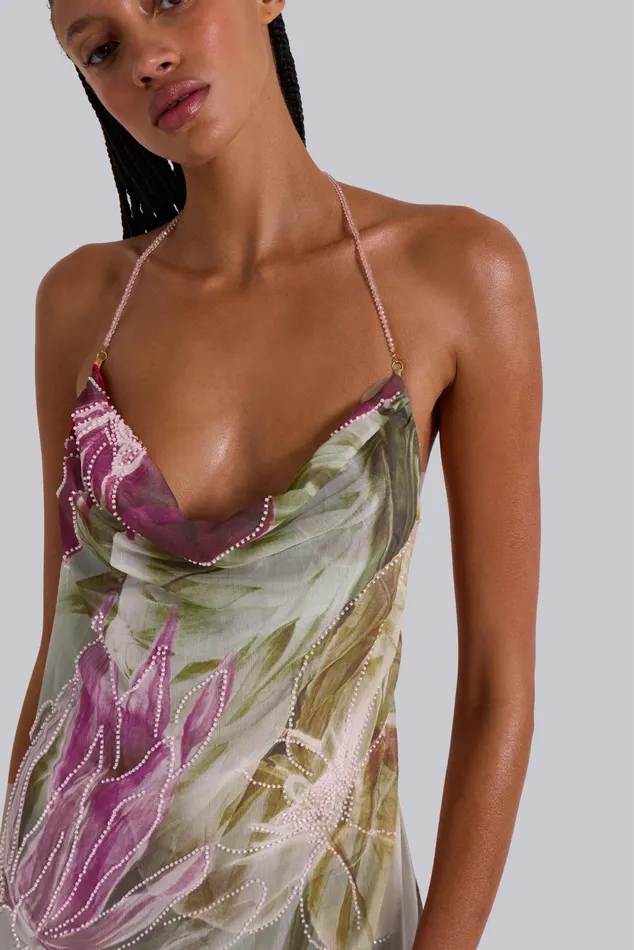 Dresses Women Jaded London Dahlia HandBeaded Backless Chiffon Maxi Dress