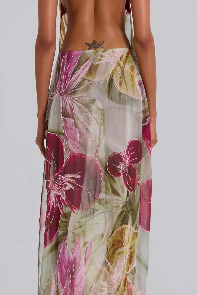 Dresses Women Jaded London Dahlia HandBeaded Backless Chiffon Maxi Dress
