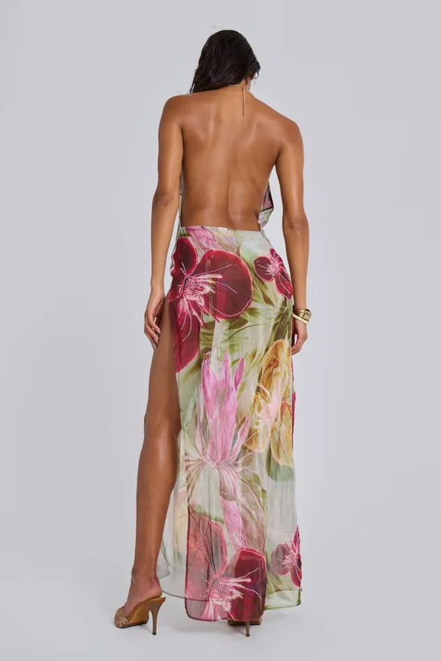 Dresses Women Jaded London Dahlia HandBeaded Backless Chiffon Maxi Dress