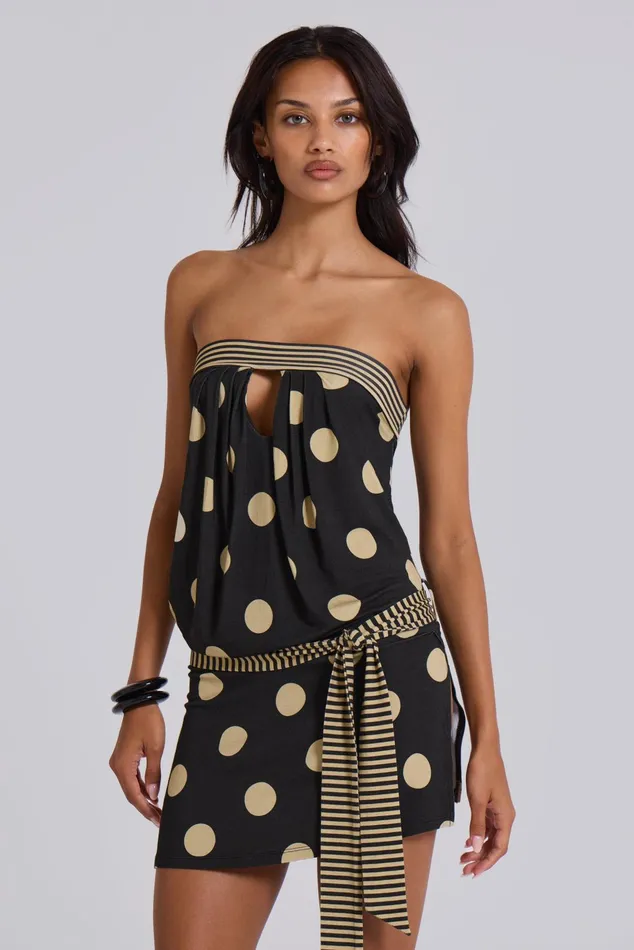 Dresses Women Jaded London Lola Strapless Mini Dress In Polkadot Stripe