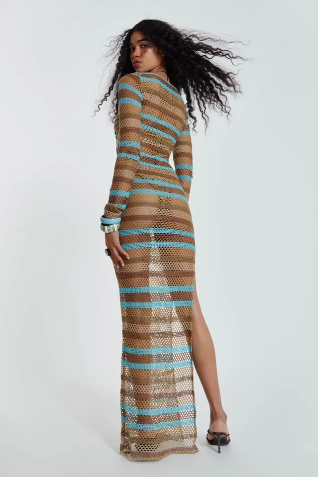 Dresses Women Jaded London Shop Allure Stripe Knitted Maxi Dress