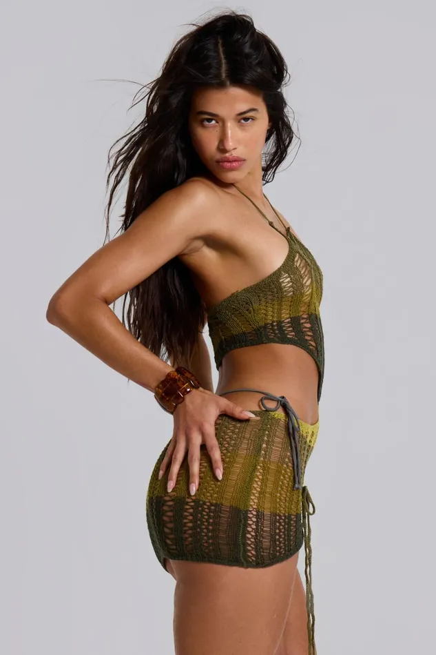 Dresses Women Jaded London Shop Amir Crochet Halter Mini Dress