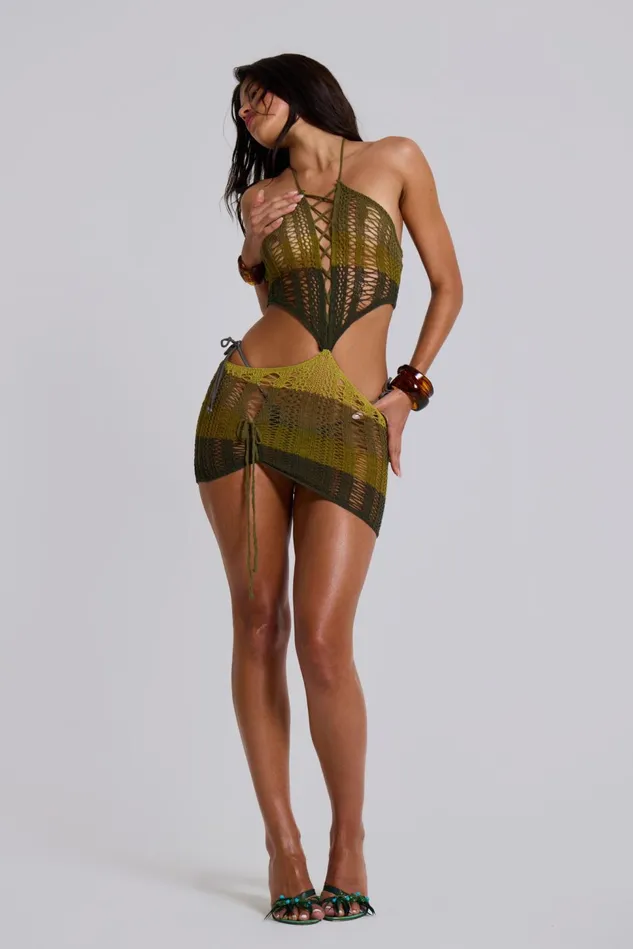 Dresses Women Jaded London Shop Amir Crochet Halter Mini Dress