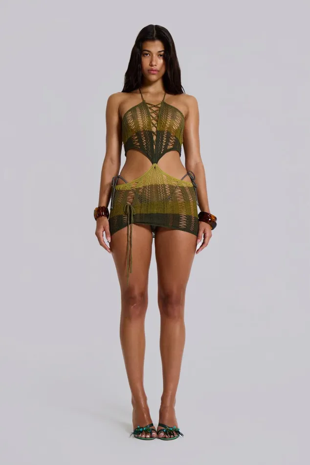 Dresses Women Jaded London Shop Amir Crochet Halter Mini Dress