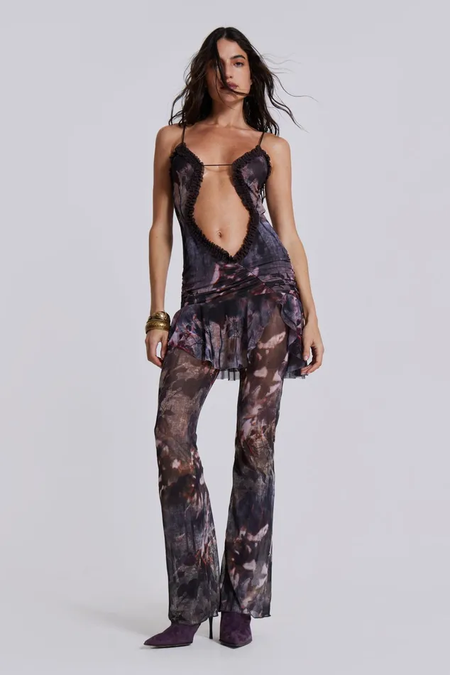 Dresses Women Jaded London Shop Dusk Bloom Mini Fatale Dress