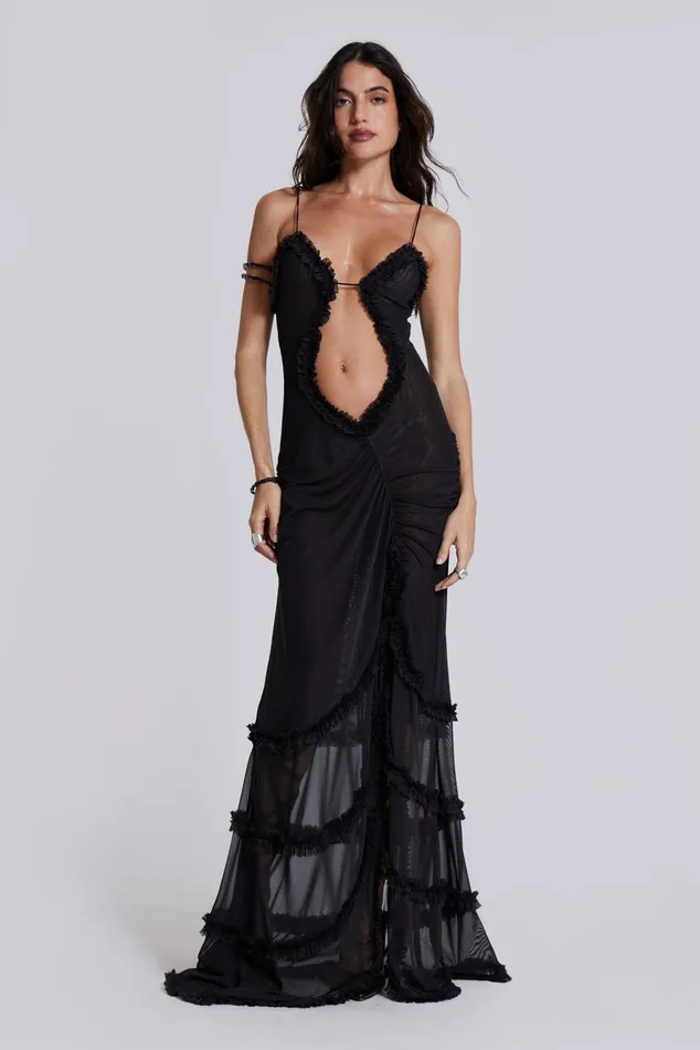Dresses Women Jaded London Shop Fatale Maxi Dress In Midnight Black