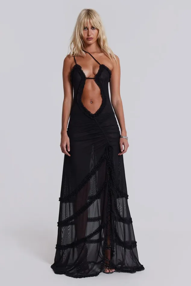 Dresses Women Jaded London Shop Fatale Maxi Dress In Midnight Black