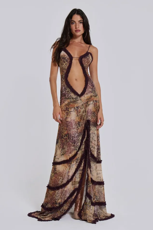 Dresses Women Jaded London Shop Fatale Maxi Dress In Sunrose