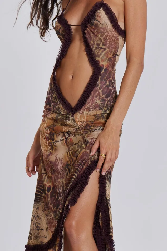Dresses Women Jaded London Shop Fatale Maxi Dress In Sunrose