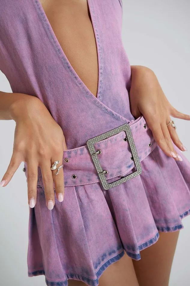 Dresses Women Jaded London Shop Malibu Plunge Denim Mini Dress