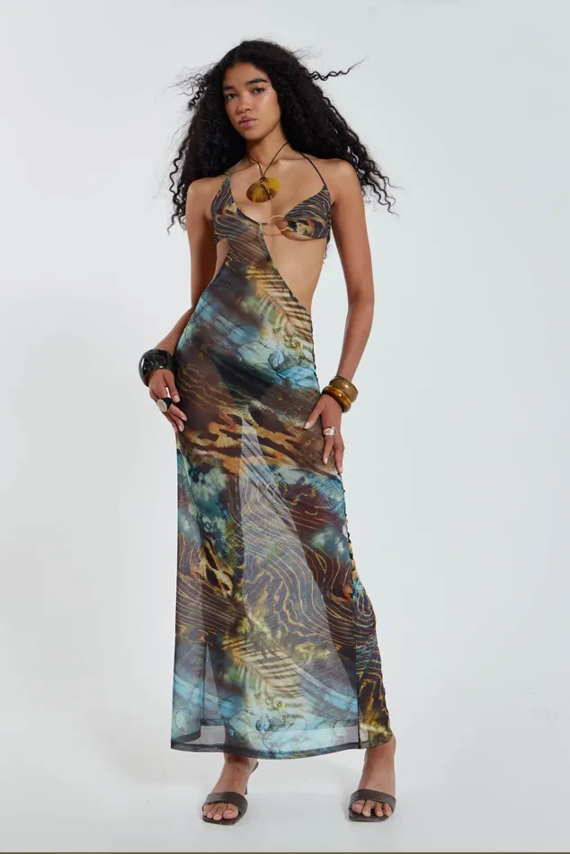 Dresses Women Jaded London Shop Oceana Mesh Maxi Dress