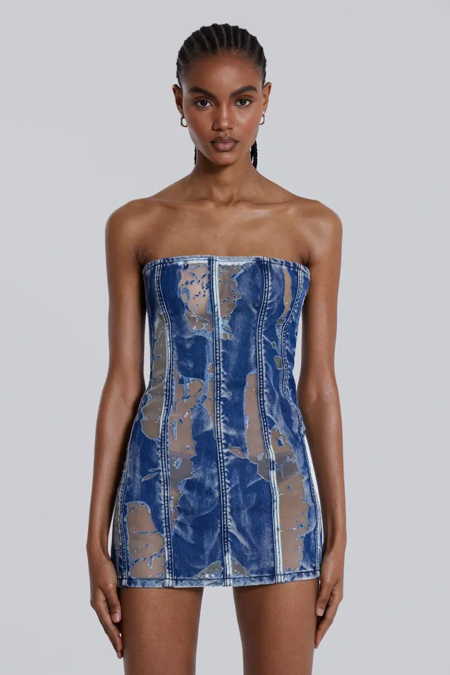 Dresses Women Jaded London Shop Zion Denim Corset Mini Dress