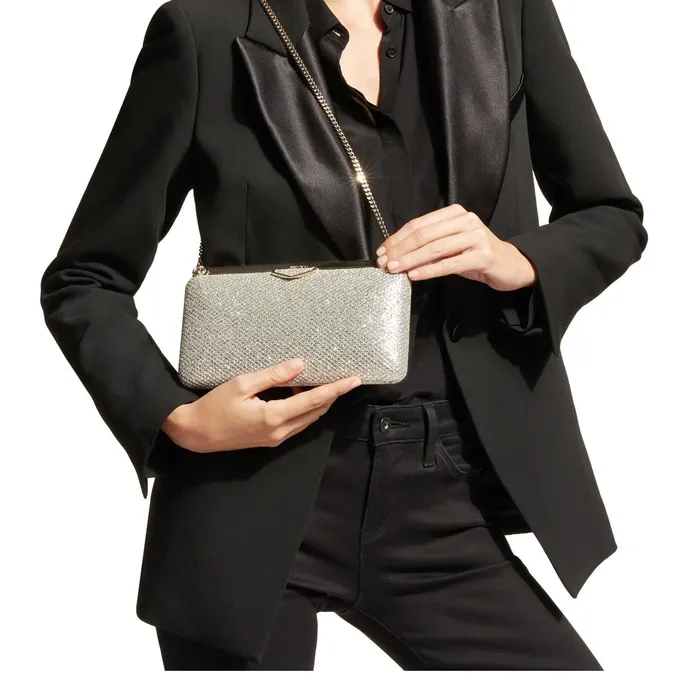 Ellipse Champagne Glitter Fabric Clutch Bag Champagne Women JIMMY CHOO Clutch Bags Ellipse Champagne Glitter Fabric Clutch Bag Champagne Women JIMMY CHOO Clutch Bags