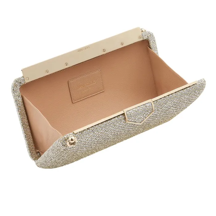 Ellipse Champagne Glitter Fabric Clutch Bag Champagne Women JIMMY CHOO Clutch Bags Ellipse Champagne Glitter Fabric Clutch Bag Champagne Women JIMMY CHOO Clutch Bags