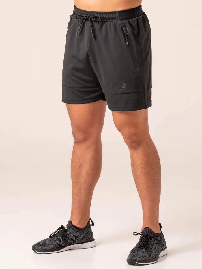 Emerge Mesh Short 8211 Faded Black Men Ryderwear Gym Shorts