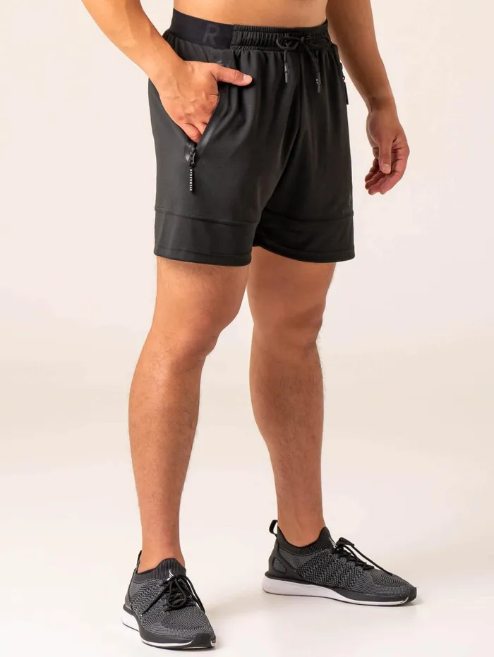 Emerge Mesh Short 8211 Faded Black Men Ryderwear Gym Shorts