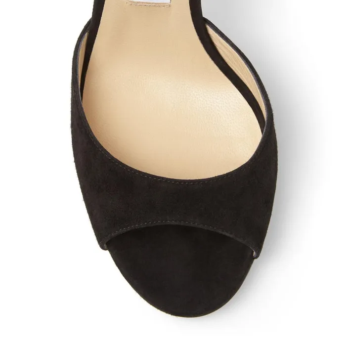 Emsy 85 Black Suede Sandals Black Women JIMMY CHOO Sandals