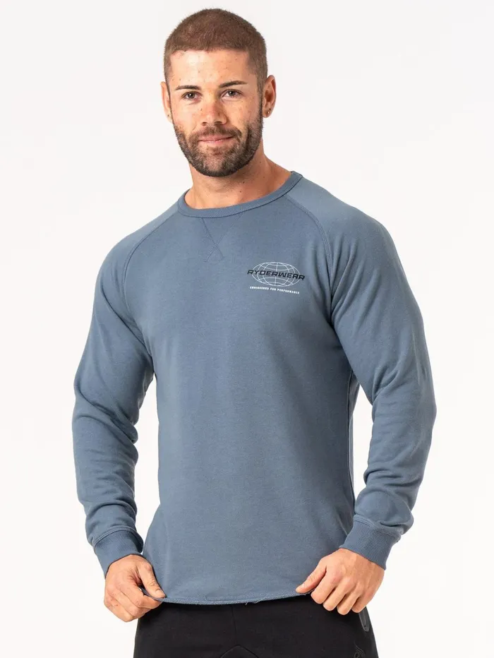 Energy Crew Neck 8211 Petrol Men Ryderwear Sweaters and Hoodies