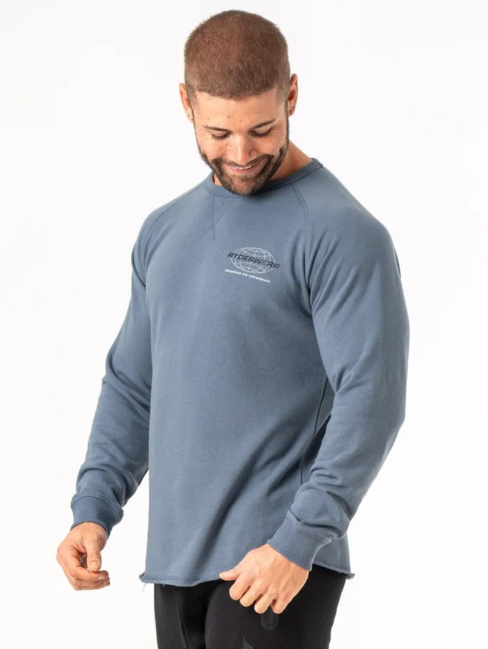 Energy Crew Neck 8211 Petrol Men Ryderwear Sweaters and Hoodies