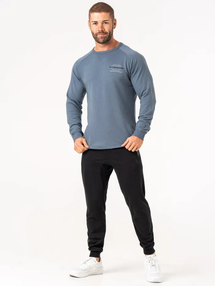 Energy Crew Neck 8211 Petrol Men Ryderwear Sweaters and Hoodies