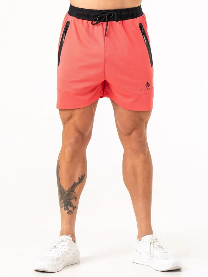 Energy Mesh Shorts 8211 Coral Men Ryderwear Gym Shorts