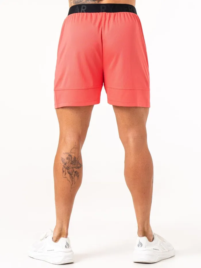 Energy Mesh Shorts 8211 Coral Men Ryderwear Gym Shorts