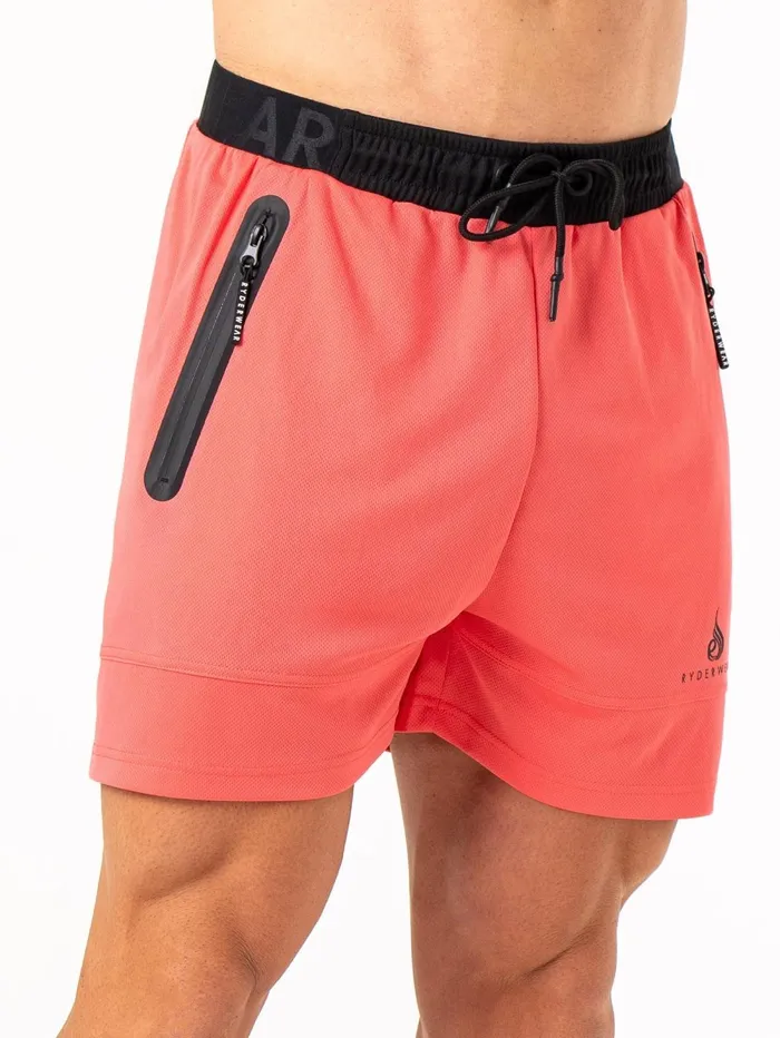 Energy Mesh Shorts 8211 Coral Men Ryderwear Gym Shorts