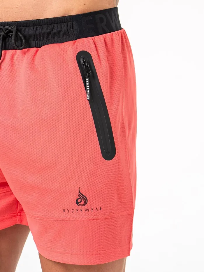 Energy Mesh Shorts 8211 Coral Men Ryderwear Gym Shorts