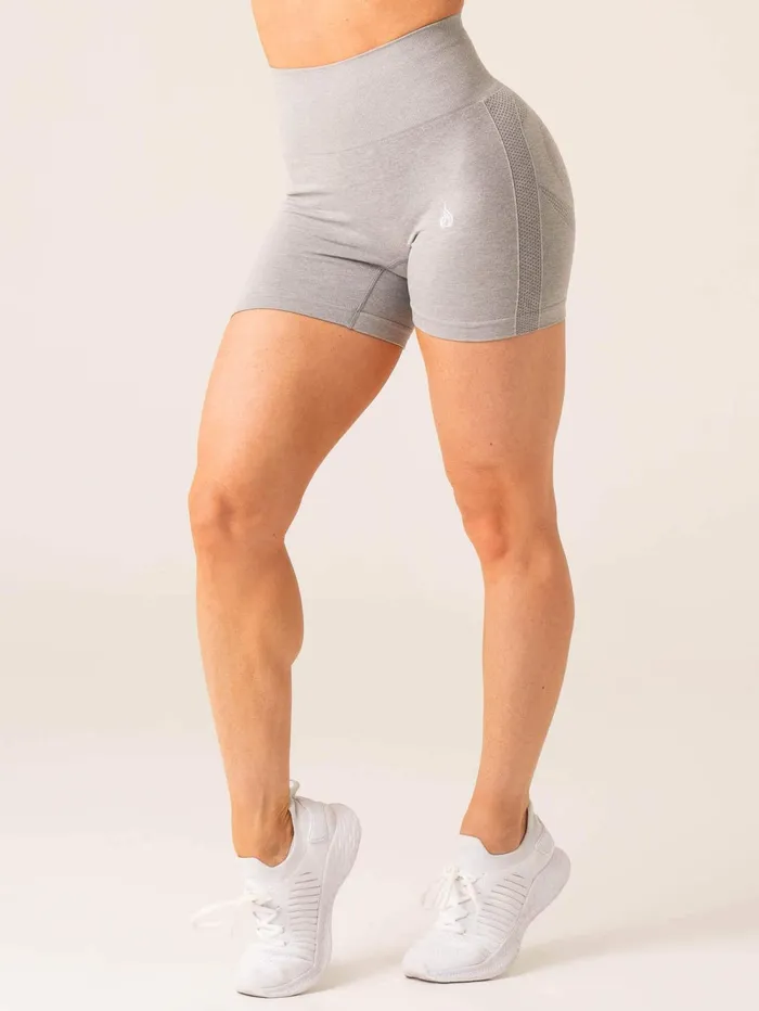 Evolve Seamless Shorts 8211 Light Grey Marl Women Ryderwear Gym Shorts