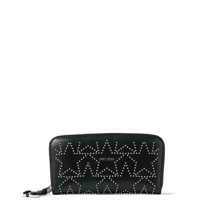 Filipa Black Leather Wallet With Silver Mini Studs In A Star Shape Blacksilver Women JIMMY CHOO Small Leather Goods Filipa Black Leather Wallet With Silver Mini Studs In A Star Shape Blacksilver Women JIMMY CHOO Small Leather Goods