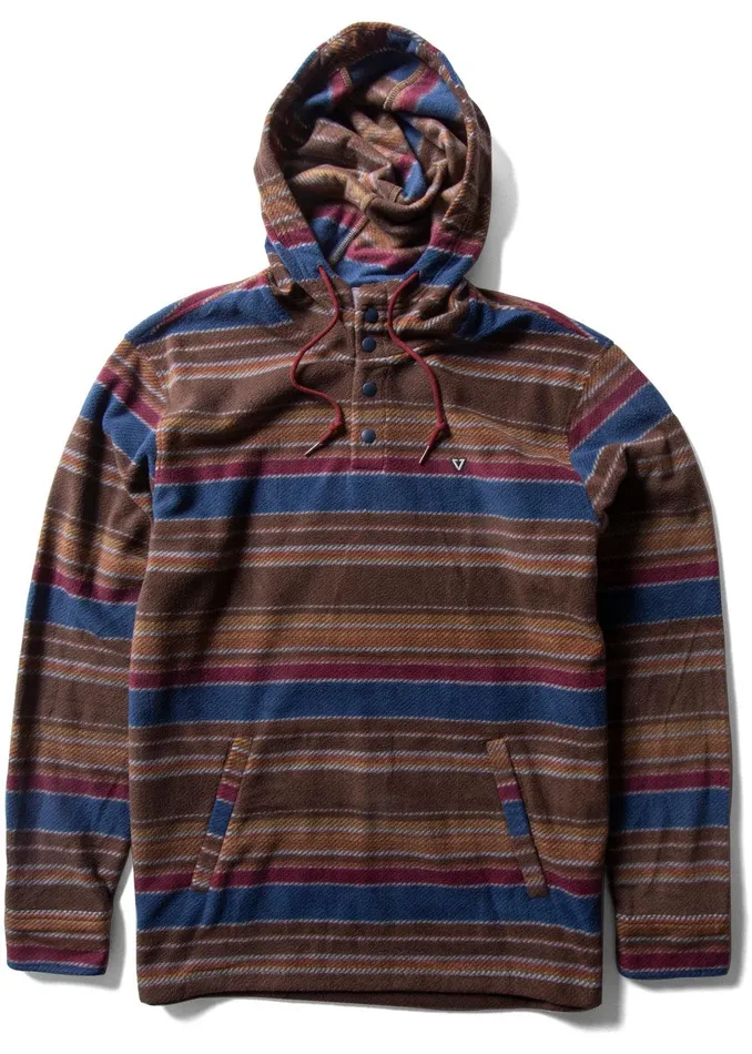 Fleece and Hoodies Men Vissla EcoZy Hooded Popover Chocolate