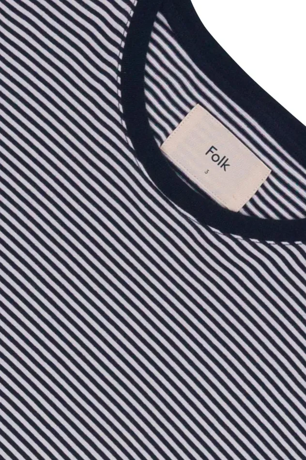 Folk Clothing 12151 Striped TShirt 8211 Navy Ecru Mens TShirts