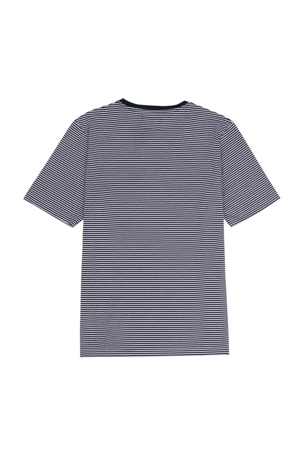 Folk Clothing 12151 Striped TShirt 8211 Navy Ecru Mens TShirts