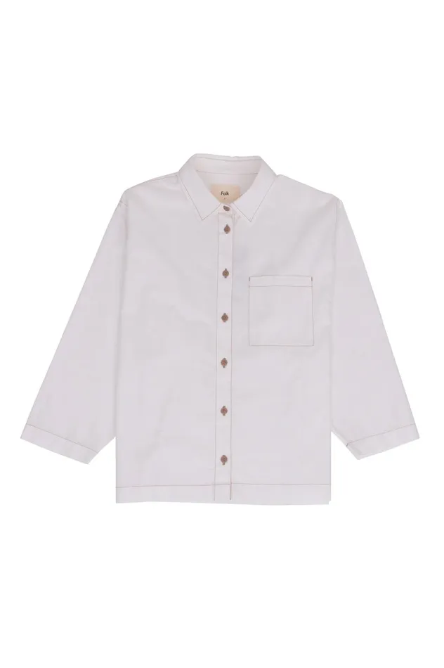 Folk Clothing Archive Shirt 8211 White Oxford Womens Shirting