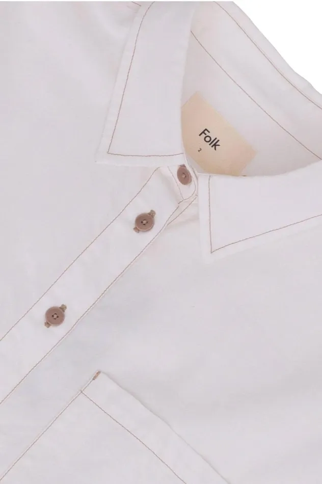 Folk Clothing Archive Shirt 8211 White Oxford Womens Shirting